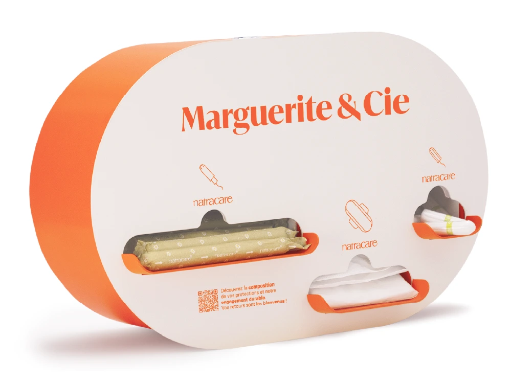 distributeur capsule de protections hygiénique pour les entreprises marguerite et cie