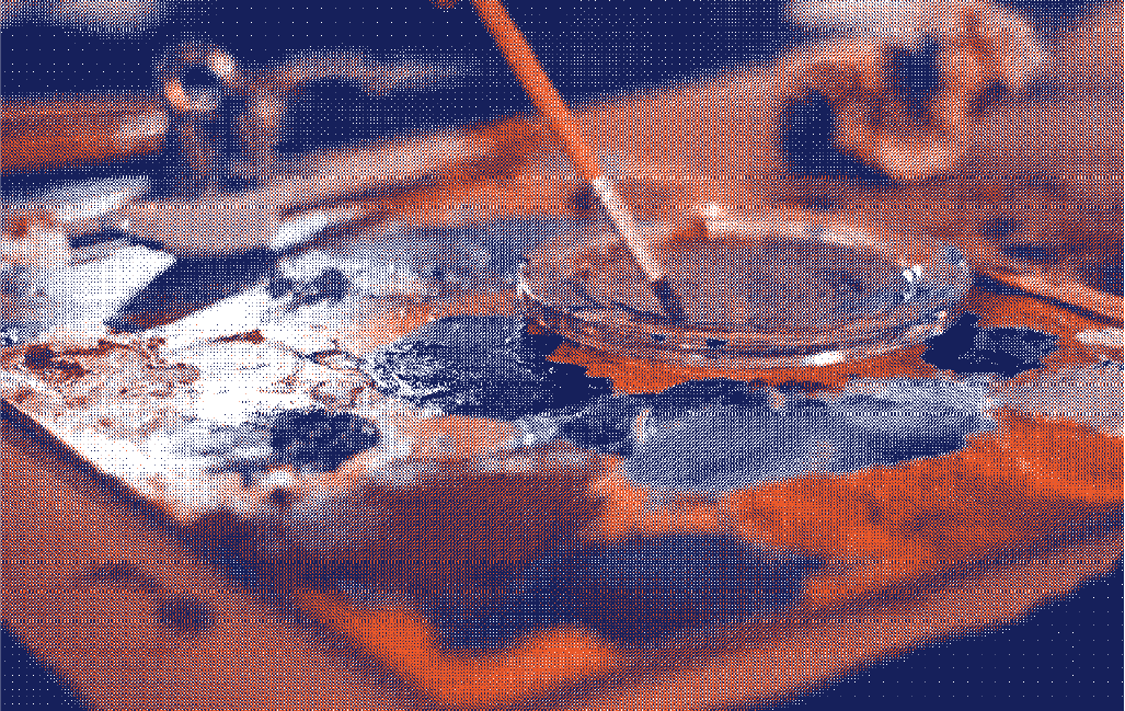 Palette de peintures illustrant les différentes teintes du sang menstruel : rouge vif, rouge foncé, marron, rose, orange, symbolisant les variations naturelles du flux menstruel - Marguerite & Cie